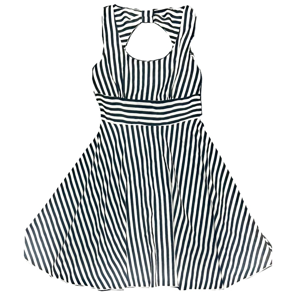 Black & White Striped Bow Dress